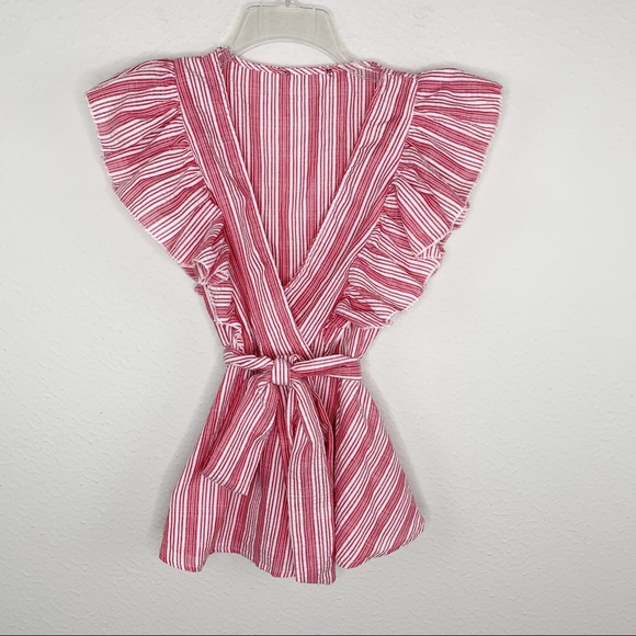 Wayf Tops - WAYF Flutter Sleeve Wrap Top G124